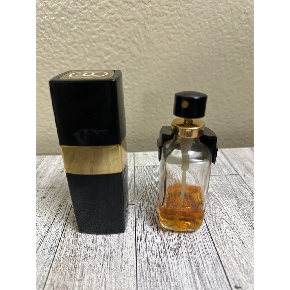 Vintage Chanel No. 5 - 1.7 Oz Black Refillable Perfume Parfum Bottle A8